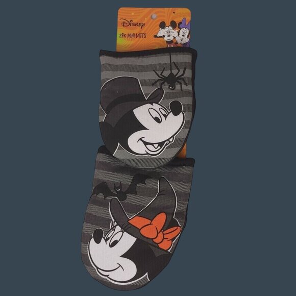 Disney Halloween Mickey Minnie 2-Pack Mini Mitts Kitchen Essentials Gift Decor - Picture 1 of 3